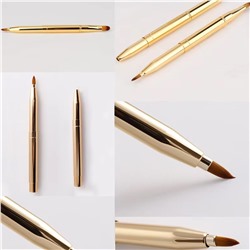 Nail Art Двусторонняя кисть для нанесения точечного макияжа губ, золотистый