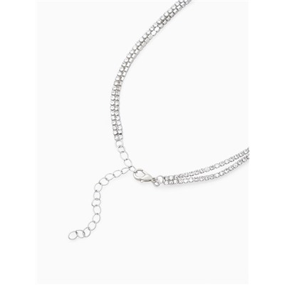 Набор 2 предмета: серьги, колье «Жаклин» дуэт, капля, цвет бело-изумрудный в серебре, 45см