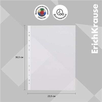 Файл - вкладыш ErichKrause Standard Plus, А4, 40 мкм, тиснение, вертикальный, 10 штук