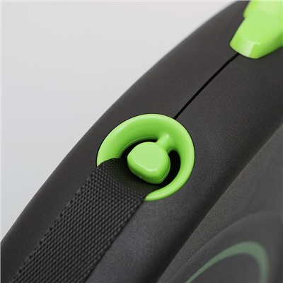 Рулетка Flexi Black Design L (до 50 кг) 5 м лента, черный/зеленый