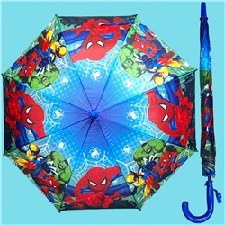 Зонт-трость для мальчика с мультгероями полуавтомат Арт 1004/7
