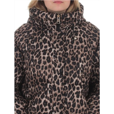 2406 BROWN /LEOPARD Куртка зимняя женская (200 гр. холлофайбер)