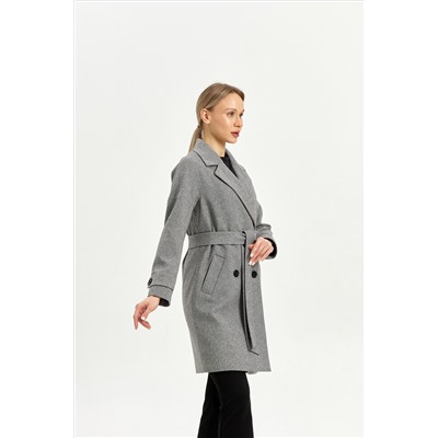 Пальто женское демисезонное 22970 (серый/ёлочка)