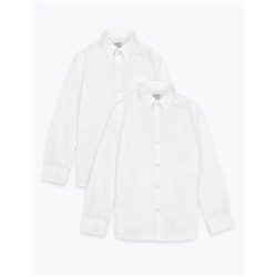 Boys' 2pk Slim Fit Stretch School Shirts (2-16 Yrs)