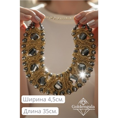 Колье-воротник с хрусталем и кристаллами П6/02