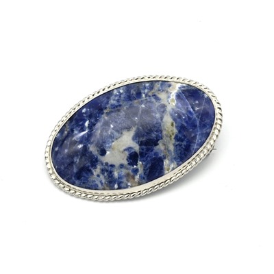 Брошь содалит "Овал" 48*32мм.