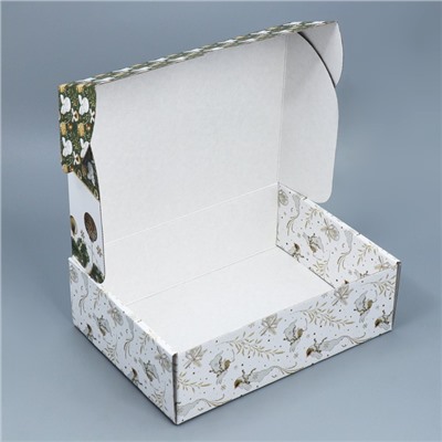 Коробка подарочная новогодняя складная «С Новым годом», 30.5×22×9.5 см