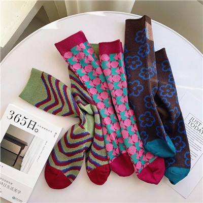 Japanese retro demi-season knee socks, mid-length, British style