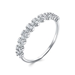 Кольцо с фианитом родированное серебро 925*