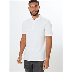 White Pique Short Sleeve Polo Shirt