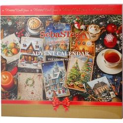 SebaSTea. Новый год. Advent Calendar. Открытки карт.упаковка, 24 пак. (Уцененная)