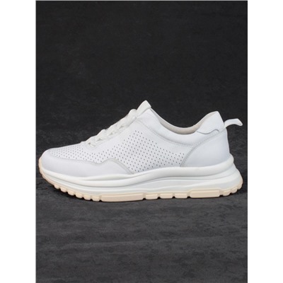 05-PDL250-1 WHITE Кроссовки женские (натуральная кожа)