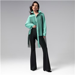 Рубашка комбинированное с сеткой, Срочно на обложку (бирюзовая)