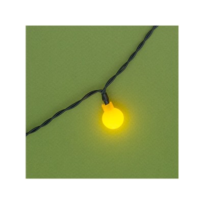 Гирлянда «Нить», 4.5 м, уличная, с насадками «Шарик», IP44, 30 LED, 2 режима, солнечная батарея, тёмная нить, свечение жёлтое