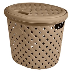 Корзина для белья Plast Team Rattan 14 л, 325х280х280 мм PT408811015 шоколадный мокко