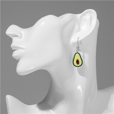 Серьги пластик «Авокадо» в разрезе, цвет зелёно-коричневый