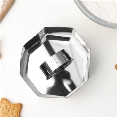 Форма для выкладки Доляна «Восьмиугольник», 7.5×4 см, с прессом, толщина 2 мм, нержавеющая сталь