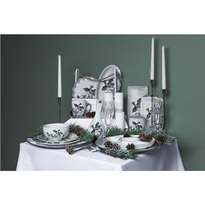 Блюдо сервировочное Доляна «Дракоша», 28×12×3.2 см, цвет белый