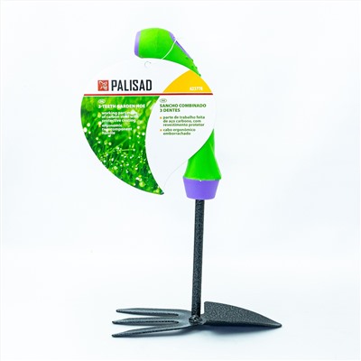Мотыжка комбинир, профиль "лепесток" и 3-зубая, защ. покр, обрез. эргономичная рукоятка Palisad