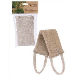 Мочалка "Длинная", лён, поролон, 35х9см