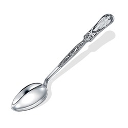 Ложка из серебра штампованая частично черненая