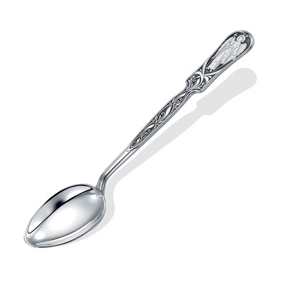 Ложка из серебра штампованая частично черненая