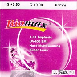 Линза полимерная N=1,61 AS HMC EMI UV