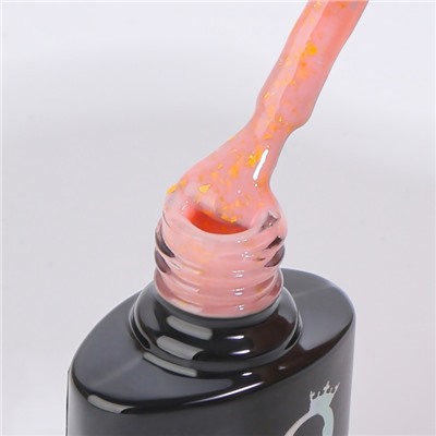 Гель лак для ногтей «GOLD POTAL», трехфазный, 8 мл, LED/UV, розовый, золотистый (017)