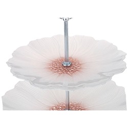 ЭТАЖЕРКА 2Х-ЯРУСНАЯ "БЕЛЫЙ ЦВЕТОК" 21СМ/28СМ