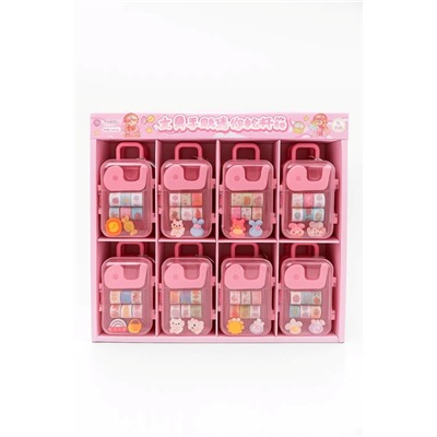 Канцелярский набор DIY в шкатулке "Suitcase", pink, шоу-бокс 16 шт.