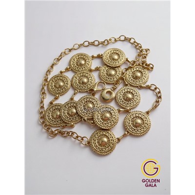 Пояс женский цепочка  с кольцами цвет золото модель 11