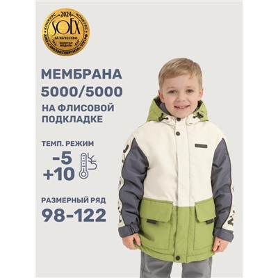 Куртка утеплённая для мальчика NIKASTYLE 4м4325 Кешью лайм Nikastyle