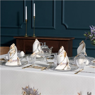 НАБОР САЛФЕТОК 2 ШТ "ЛАВАНДОВАЯ ВЕСНА" 40Х40СМ, СЕРЫЙ, 100% ХЛОПОК, ТВИЛ