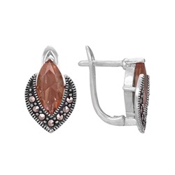 Серьги 'Тиара' с султанитом и марказитами ТАСН.291СТN