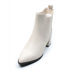 01-PCG269-2 LT.BEIGE Ботинки Челси демисезонные женские (натуральная кожа, байка)
