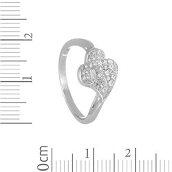Кольцо 'Лист' с фианитами ТФКЕ.069ФТ-