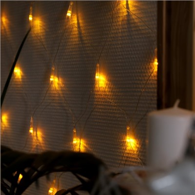 УЦЕНКА СЕТЬ, Ш:1.6 м, В:1.6 м, Н.С. LED-144-220V, контр. 8 режимов, ЖЕЛТЫЙ