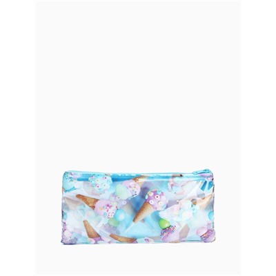 Косметичка на молнии, голубая