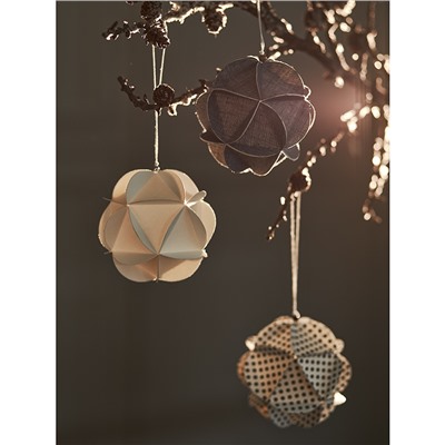 Набор елочных украшений из бумаги Fashion moments из коллекции New Year Essential, 3 шт.