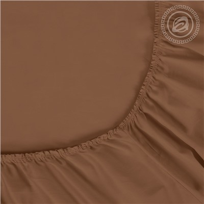Простыня на резинке из сатина Коричневый Арт Дизайн