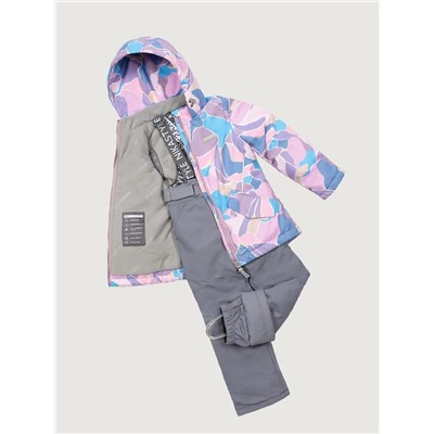 Комплект утеплённый для девочки NIKASTYLE 7м1425 Розовый серый