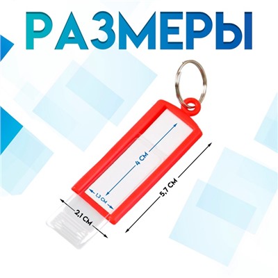 Бирка для ключей на кольце «Идентификатор», пластик, МИКС