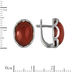 Серьги родированные с сердоликом РОСК.1112003СД90