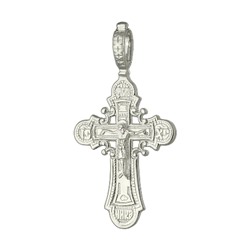 Крест из серебра литье белый