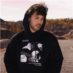 Толстовка с капюшоном РОСКОСМОС х ONLYTOP, р. XS, чёрная