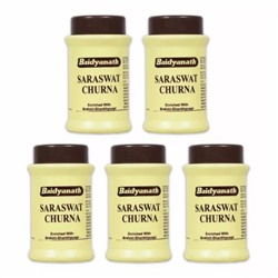 Набор Сарасват Чурна (5 x 60 г), Saraswat Churna Set, произв. Baidyanath