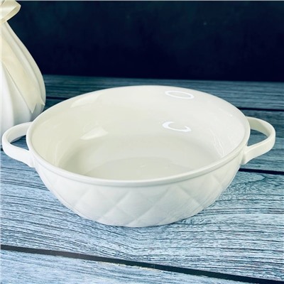 118-080 Круглое блюдо для запекания 23см BIANCO в под.уп.(х16)Фарфор