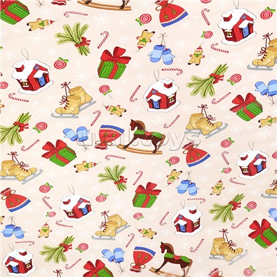 Упаковочная бумага С Новым счастьем в асстортименте (70х100см, 1л, 5 дизайнов в шоубоксе)