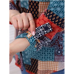 Рубашка Пэчворк бирюза ИвК