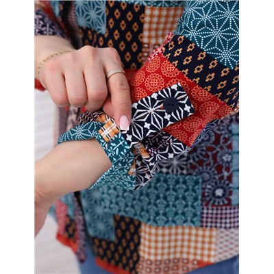 Рубашка Пэчворк бирюза ИвК